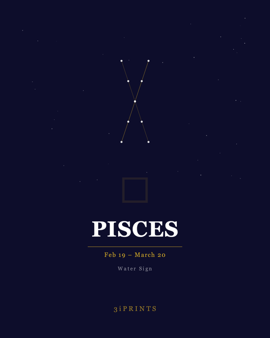 Pisces Zodiac Art Print — Feb 19 – March 20 (Instant Download)