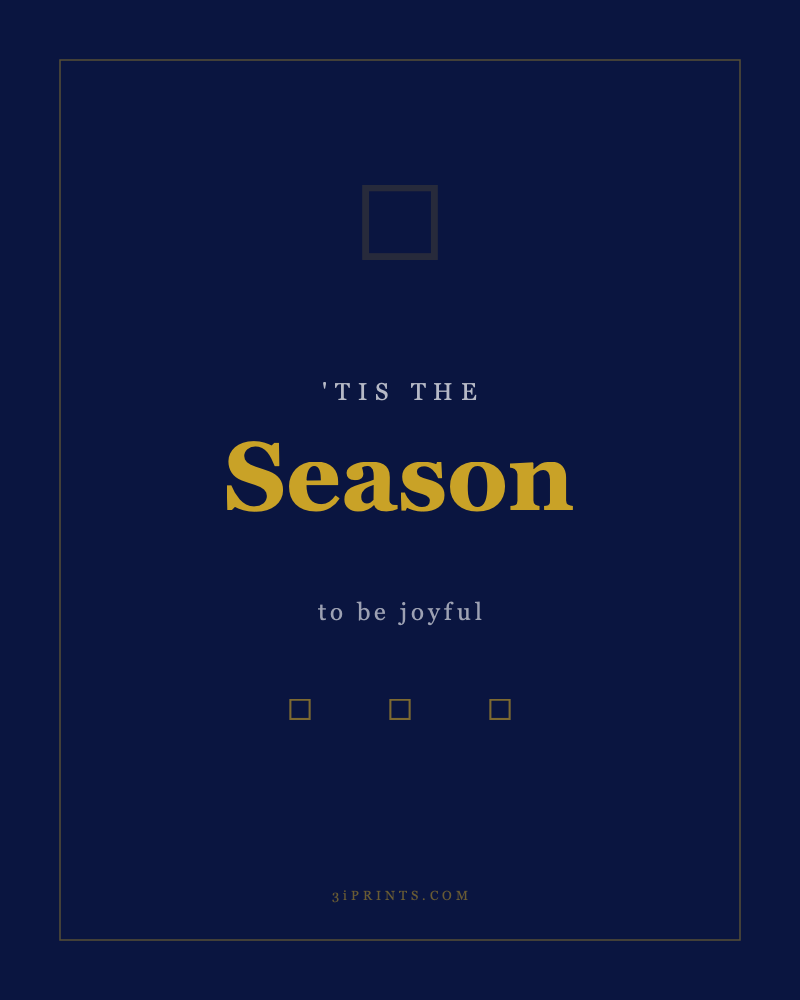 Christmas Minimalist Print — 'Tis The Season' (Instant Download)